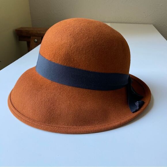 Vintage 1960’s Bollman Tina Too Wool Hat Bow Felt - Picture 4 of 10